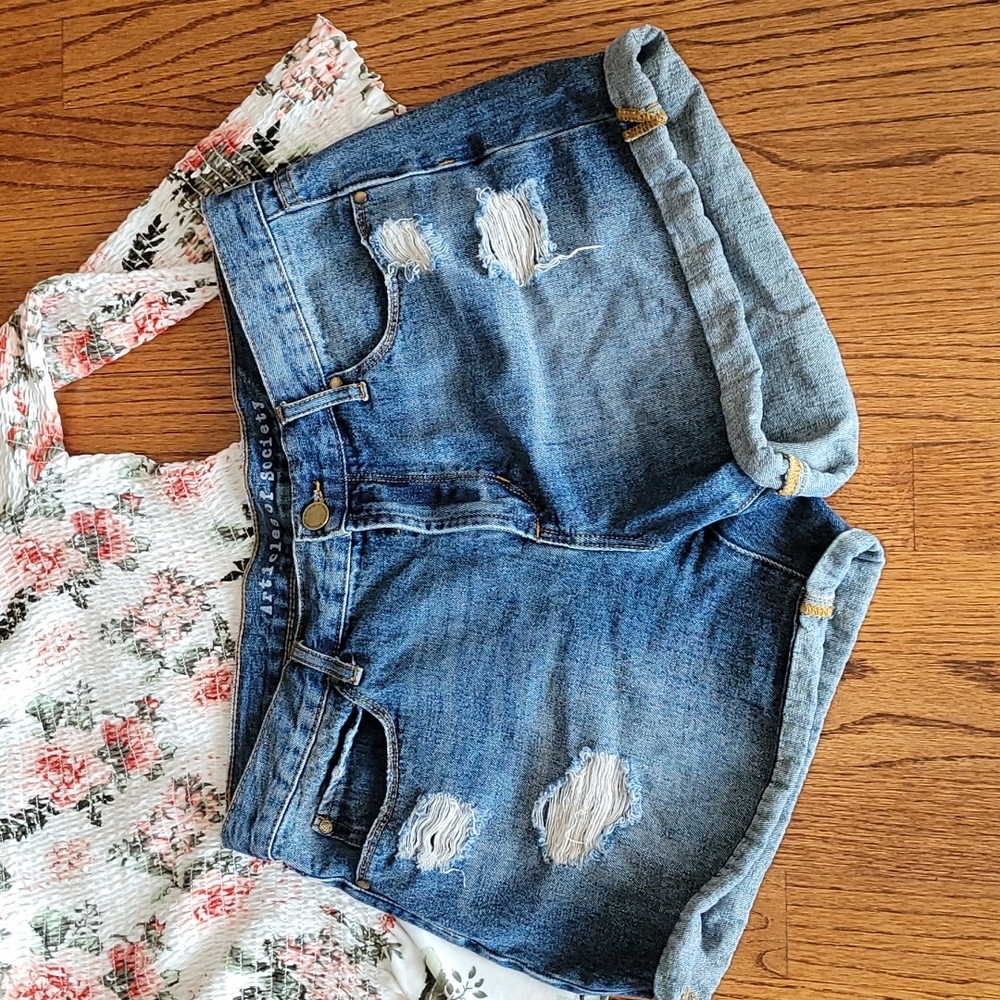 Distressed Jean Shorts